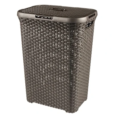 Afbeelding van Curver Style Wasmand met deksel 60L Bruin