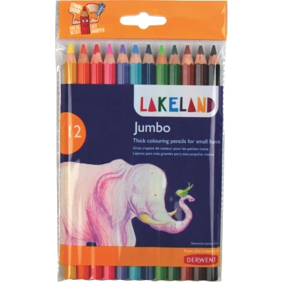 Afbeelding van Derwent Potloden Lakeland Jumbo Met 12 Kleurpotloden Meerkleurig Extra dikke kern 5.4 mm Voor Kinderen