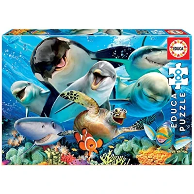 Image de Puzzle Educa Selfie sous marin, 100 pièces
