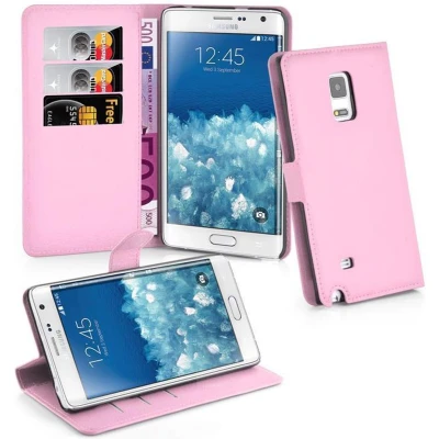 Afbeelding van Cadorabo Hoesje geschikt voor Samsung Galaxy NOTE EDGE in LOTUS ROZE Beschermhoes met magnetische sluiting, standfunctie en kaartvakje Book Case Cover Etui