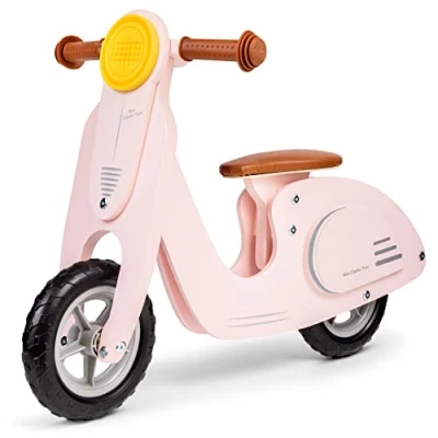 Afbeelding van New Classic Toys Houten Loopfiets Scooter Roze Zithoogte 33 centimeter