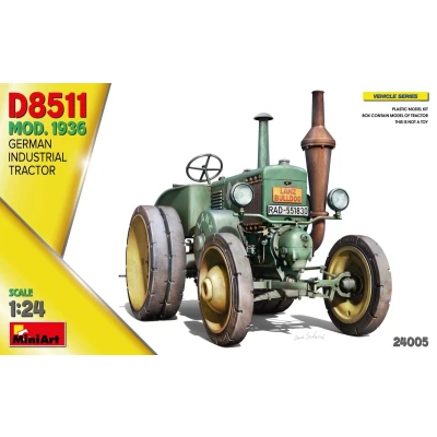 Afbeelding van 1:24 MiniArt 24005 German Industrial Tractor D8511 Mod. 1936 Plastic Modelbouwpakket