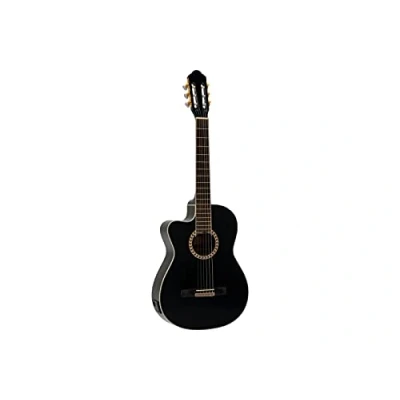 Afbeelding van Dimavery CN 600L klassieke gitaar, Zwart (Semi akoestische gitaar), Gitaren,