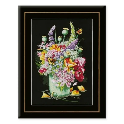 Afbeelding van Telpakket kit Kleurig bloemenboeket Lanarte PN 0183477