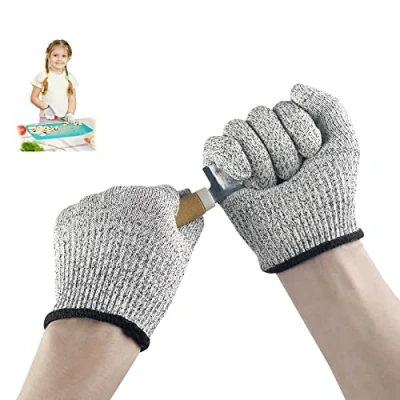Afbeelding van Gvolatee 2 paar kinderhandschoenen veiligheidsniveau 5 bescherming, comfort stretch werkhandschoenen voor keuken oester vlees snijden en schillen sculptuur tuinieren