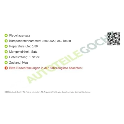 Afbeelding van KOLBENSCHMIDT 77976620 Drijfstanglagerset IVECO: DAILY 3