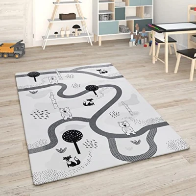Afbeelding van Paco Home Kindervloerkleed Kinderkamer Babykleed Stratenvloerkleed Speelvloerkleed 120x160 cm