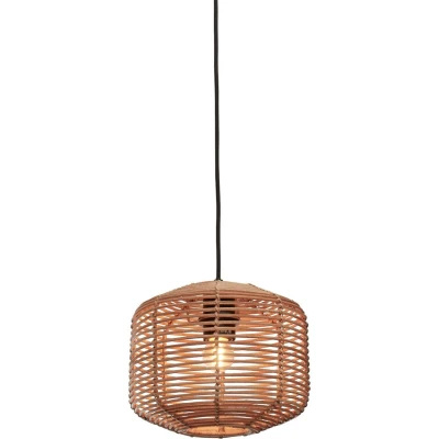 Afbeelding van GOOD&amp;MOJO Hanglamp Tanami Rotan Zwart Ø25cm Bruin