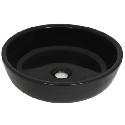 Afbeelding van vidaXL Wastafel rond 42x12 cm keramiek zwart
