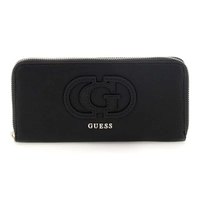 Afbeelding van GUESS portemonnee Calebra SLG Large Zip Around Wallet Black zwart