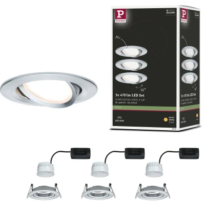 Afbeelding van Paulmann 93451 Nova Inbouwlamp Set van 3 stuks LED 18 W Aluminium (gedraaid)