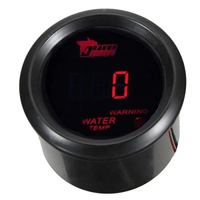 Afbeelding van Mintice 2&quot; 52mm Zwarte Auto Digitale Motor Rood LED Licht Water Temperatuur Indicator Meter
