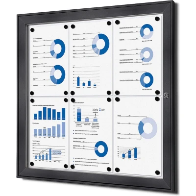 Afbeelding van Vergrendelbaar Notitiebord Indoor 6x A4 Antraciet Syna SCS6XA4C7016JS