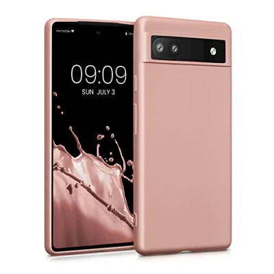 Afbeelding van kwmobile telefoonhoesje geschikt voor Google Pixel 6a Hoesje smartphone Back cover in metallic roségoud