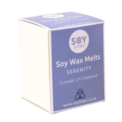 Afbeelding van SoyLites, Serenity; Lavender en Chamomile. 100% natuurlijke waxmelts. Sojawas met essentiele olie. 80 uur