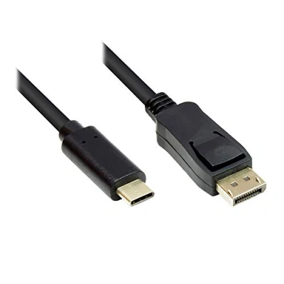 Afbeelding van USB C naar DisplayPort kabel met DP Alt Mode (4K 60 Hz) / zwart 3 meter