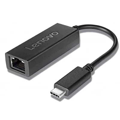 Image de Adaptateur USB Type C vers Ethernet RJ 45 Lenovo Noir