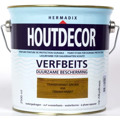 Afbeelding van Hermadix Houtdecor Transparant 656 Groen 2,5 liter Tuinbeits