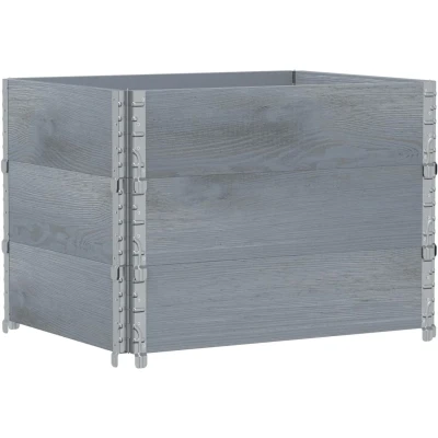 Afbeelding van Plantenbak 80x60 cm massief grenenhout grijs