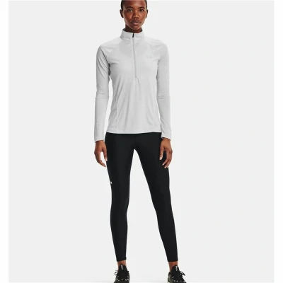 Afbeelding van Under Armour TECH ZIP Twist Longsleeve, Dames, Maat: Small, Halo gray