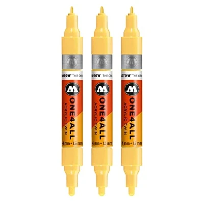 Afbeelding van Molotow One4All Twin Acryl Marker (lijndikte 1,5 mm en 4 mm, zeer dekkend permanent) Kleur 115 Pastel Vanille