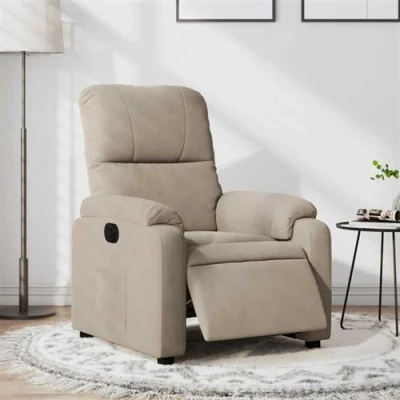 Image de vidaXL Fauteuil inclinable électrique taupe tissu microfibre3204915