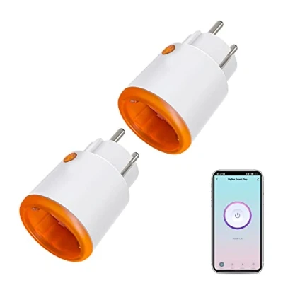 Afbeelding van Intelligente stopcontacten : Zigbee Set van 2 slimme stekkers met meet en timerfunctie Bediening via Tuya applicatie Push melding hub vereist 16 A stopcontact