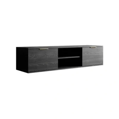 Afbeelding van Meubella TV Meubel Ponchi 2 Zwart eiken 150 cm