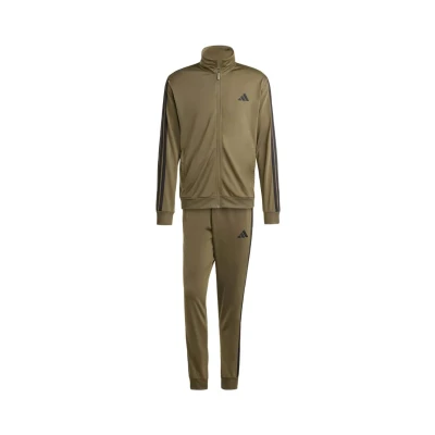 Afbeelding van adidas Sportswear Basic 3 Stripes Tricot Trainingspak Heren Groen 2XL