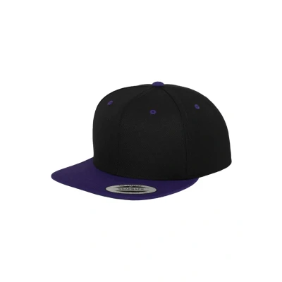 Afbeelding van Flexfit Classic Snapback 2 Tone Cap uniseks volwassene pet, Zwart / Paars, One Size
