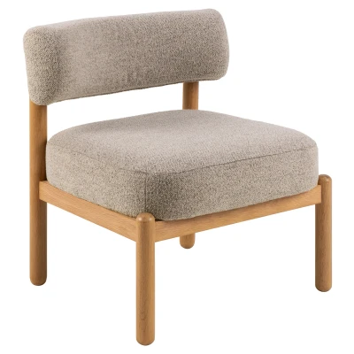 Afbeelding van Fauteuil Beige Stof/Textiel Eikenhout 67x69x75cm Giga Living