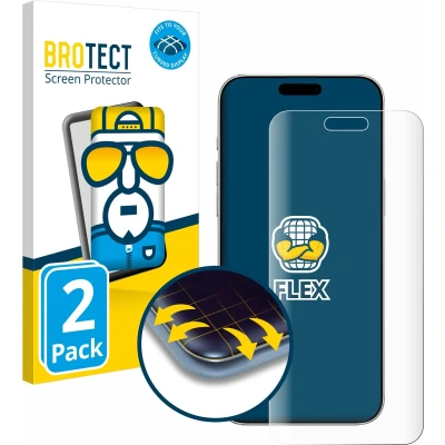 Afbeelding van BROTECT Screenprotector voor Apple iPhone 16 Plus Folie Beschermfolie transparant volledig dekking (2 Stuks)