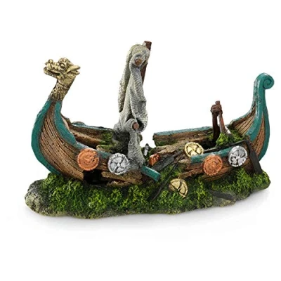 Afbeelding van Aqua Della Aquariumdecoratie Vissen Viking Boat 25,5x10,5x16,5cm 1st