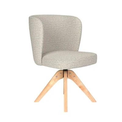 Afbeelding van Housecraft Living Stan Eetkamerstoel Draaibaar Hout Off White Beige