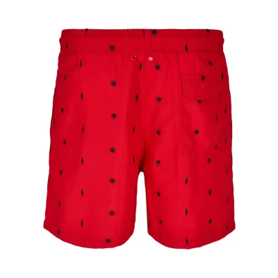 Afbeelding van Urban Classics Embroidery SWIM Zwemshorts, Heren, Maat: Medium, Leaf/firered/navy