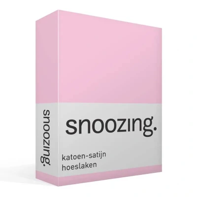 Afbeelding van Snoozing Katoen satijn Hoeslaken Eenpersoons 80x220 cm Roze