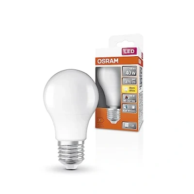 Afbeelding van OSRAM Superstar + Classic A 40 Fr ledlamp met E27 basis, zuigervorm, 4,9 W, 470 lm, 2700 K, warm wit licht, aanzienlijk verminderd blauw gehalte, lagere oogbelasting