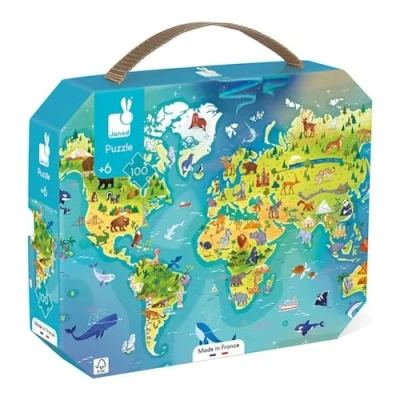 Image de Puzzle 100 pièces Janod Monde