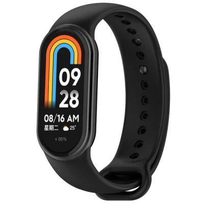 Afbeelding van Siliconen bandje Zwart Xiaomi Smart band 8