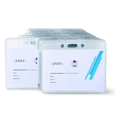 Afbeelding van Amazon Basics Badgehouder, horizontaal, transparant, 50 stuks