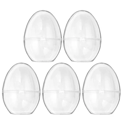 Afbeelding van Ideen mit Herz 5 stuks eieren om neer te zetten kunststof transparant deelbaar 12 cm x 9