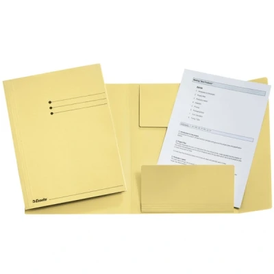 Image de Esselte chemise 3 rabats couleur jaune avec imprimé A4 (50 chemises)