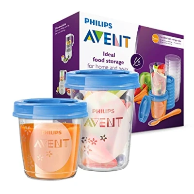 Image de Set de Pots conservation repas Philips Avent 180ml x10 et 240ml + 1 cuillère