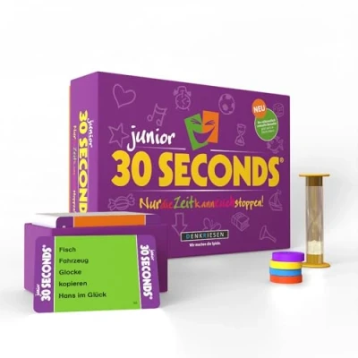 Afbeelding van DENKRIESEN 30 Seconds® Junior Alleen de tijd kan je stoppen Vanaf 7 jaar 3 spelers en ouder Feestspellen voor het hele gezin Familiespellen 16 meer mogelijk