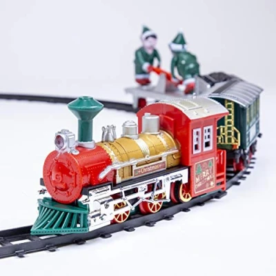 Afbeelding van The Christmas Workshop 70139 Kerstoptrekset 400 cm lange rail realistische geluiden en licht 16 delige set werkt op batterijen