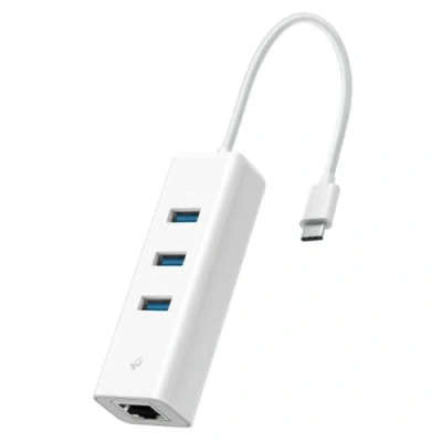 Afbeelding van TP Link UE330C V1 Hub USB C, met Gigabit Ethernet 3 x SuperSpeed 3.0 + 1 1000Base T desktop