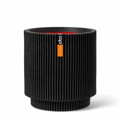 Afbeelding van Capi Europe Vaas cilinder Groove NL 41x43 Zwart
