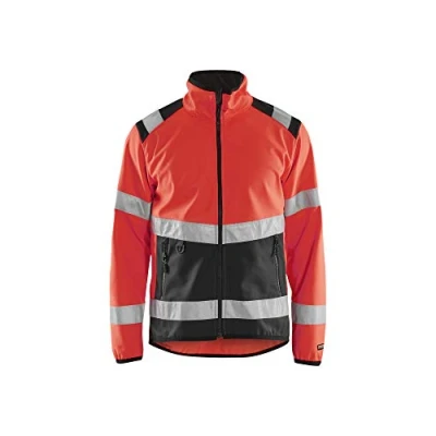 Afbeelding van Blåkläder 4877 2516 Softshell jack High Vis Fluor Rood/Zwart maat M