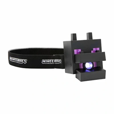 Afbeelding van Paladone Minecraft Ender Dragon hoofdlamp met officiële geluiden, nieuwigheid en leeslamp voor kinderen, officieel gelicentieerd cadeau jongens