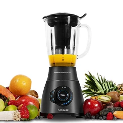 Image de Cecotec Power Black Titanium 2 500 MAX Smart Blender W puissance maximale carafe thermorésistante 1,8 l 3 programmes lame 6 lames revêtement titane noir filtre mixeur